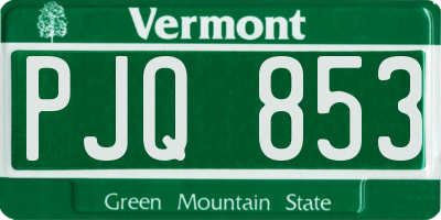 VT license plate PJQ853