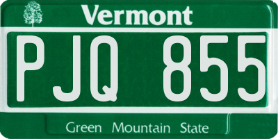 VT license plate PJQ855