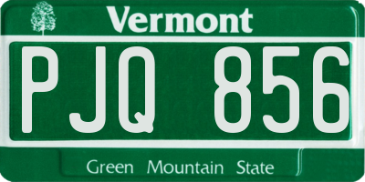 VT license plate PJQ856