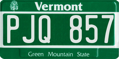 VT license plate PJQ857
