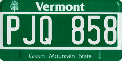 VT license plate PJQ858