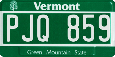 VT license plate PJQ859