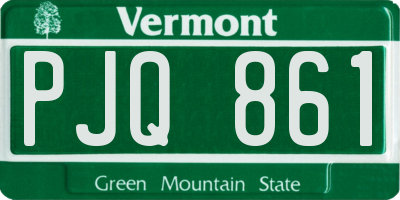 VT license plate PJQ861