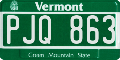 VT license plate PJQ863