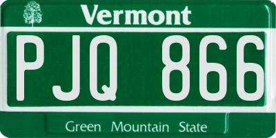 VT license plate PJQ866