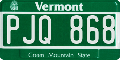 VT license plate PJQ868