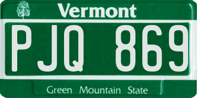 VT license plate PJQ869