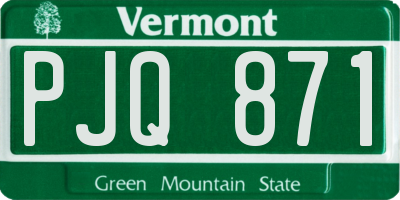 VT license plate PJQ871