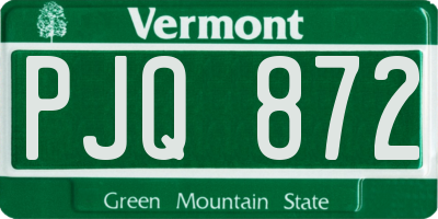 VT license plate PJQ872