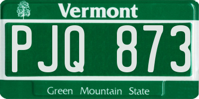 VT license plate PJQ873