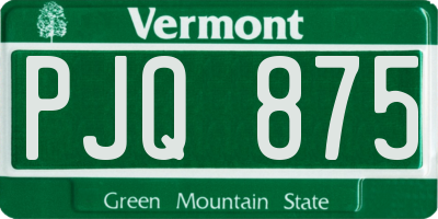 VT license plate PJQ875
