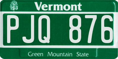 VT license plate PJQ876