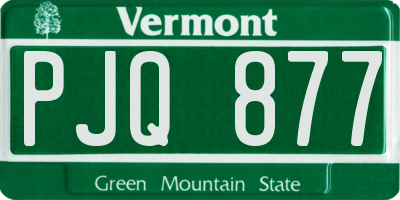 VT license plate PJQ877