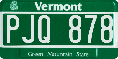 VT license plate PJQ878