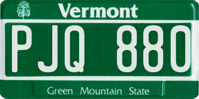 VT license plate PJQ880