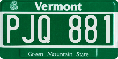 VT license plate PJQ881