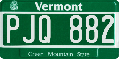 VT license plate PJQ882