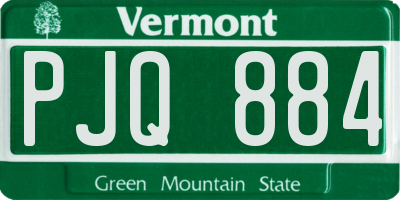 VT license plate PJQ884