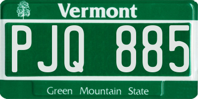 VT license plate PJQ885