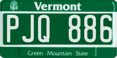 VT license plate PJQ886