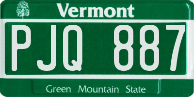 VT license plate PJQ887