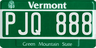 VT license plate PJQ888