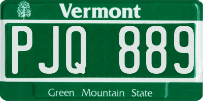 VT license plate PJQ889