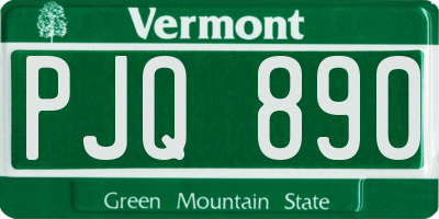 VT license plate PJQ890