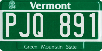 VT license plate PJQ891