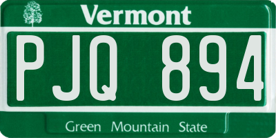VT license plate PJQ894