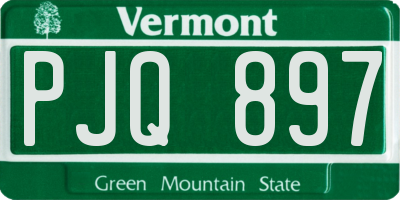 VT license plate PJQ897
