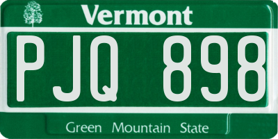 VT license plate PJQ898