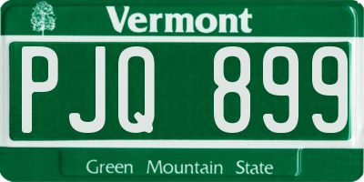 VT license plate PJQ899