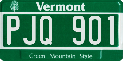 VT license plate PJQ901
