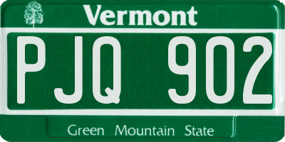 VT license plate PJQ902