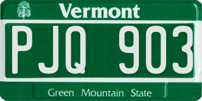 VT license plate PJQ903