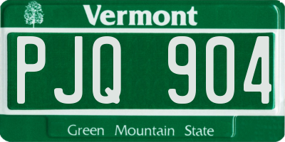 VT license plate PJQ904