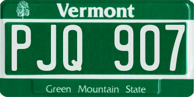 VT license plate PJQ907