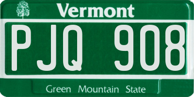 VT license plate PJQ908