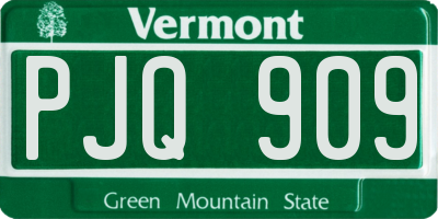 VT license plate PJQ909