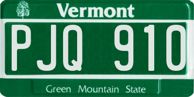 VT license plate PJQ910