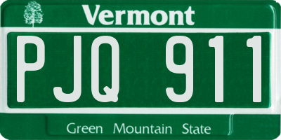 VT license plate PJQ911