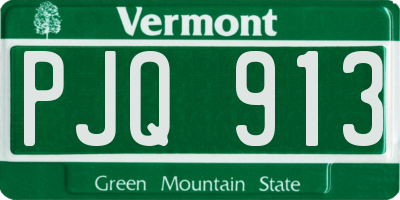VT license plate PJQ913