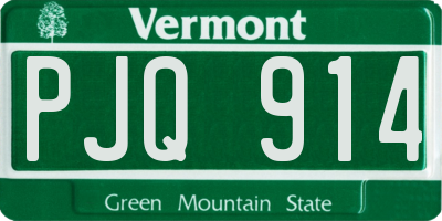 VT license plate PJQ914