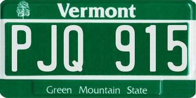 VT license plate PJQ915