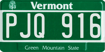 VT license plate PJQ916