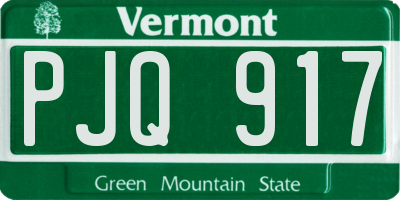 VT license plate PJQ917