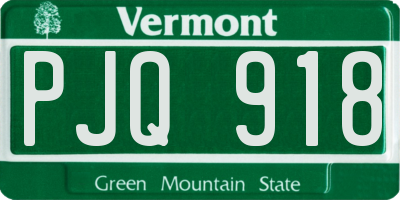 VT license plate PJQ918