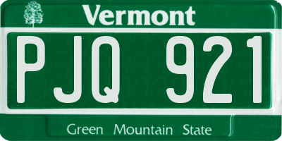 VT license plate PJQ921