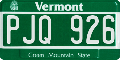 VT license plate PJQ926